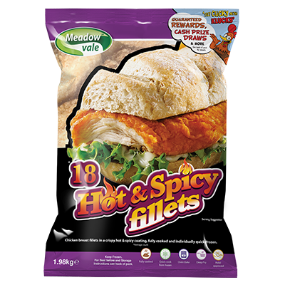 MEADOWVALE HOT & SPICY CHICKEN FILLET(110g) - 1.98KG