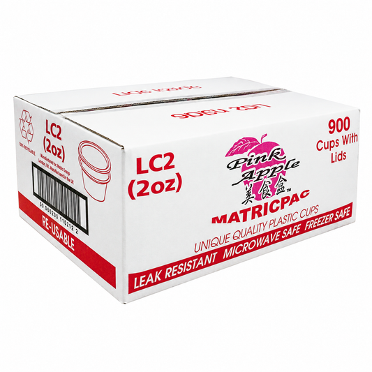 2OZ CLEAR CUPS&LID PINK APPLE - (900)
