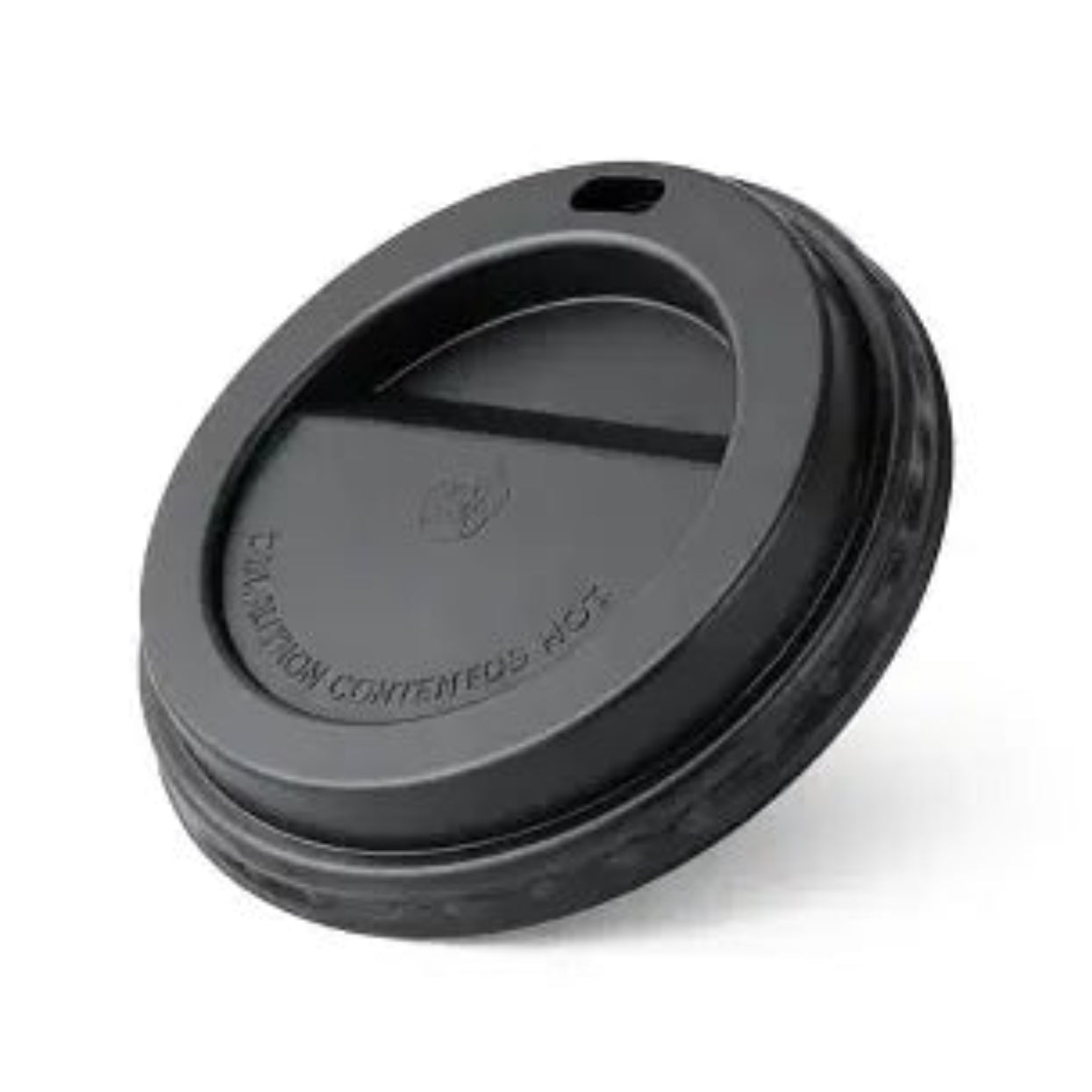 BLACK LIDS FOR 8OZ COFFEE CUPS - 100PCS