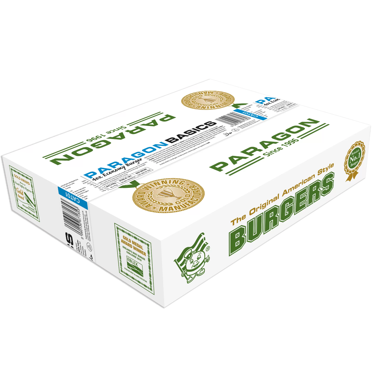 PARAGON 4OZ BASIC BEEF BURGER - 1x48PCS