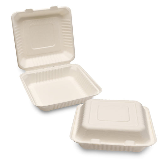 MP1 BAGASSE MEAL BOX (230x230x50mm/9×9”) - 4X50