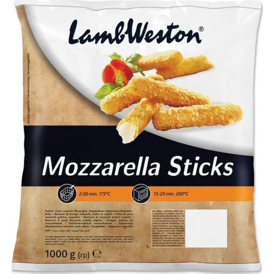 LAMB WESTON BREADED MOZZARELLA STICKS - 1KG