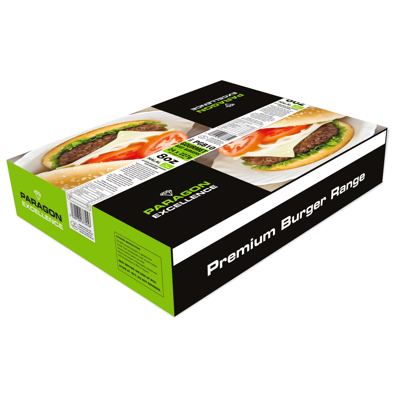 PARAGON 8OZ GOURMET BEEF BURGER - 1X24PCS
