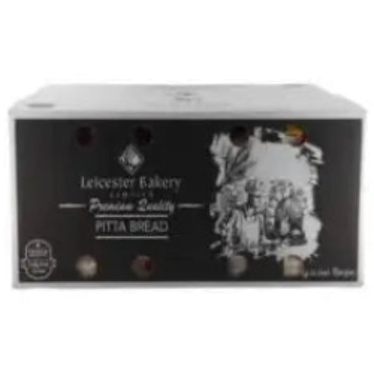 LEICESTER BAKERY SMALL WHITE PITTA BREAD *BLACK* - 32X6