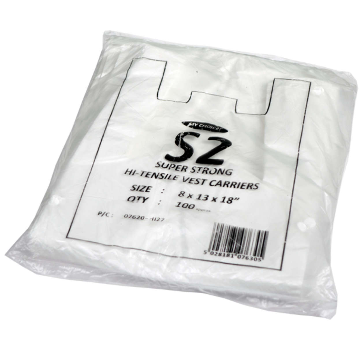 S2  WHITE CARRIER BAG (8X13X18) - 2000PCS