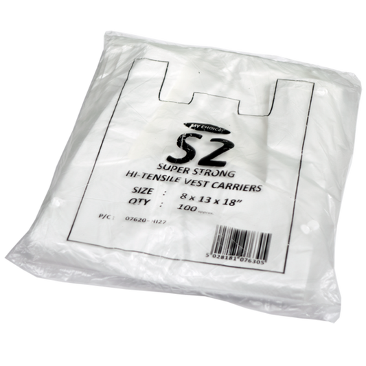 S2  WHITE CARRIER BAG (8X13X18) - 2000PCS