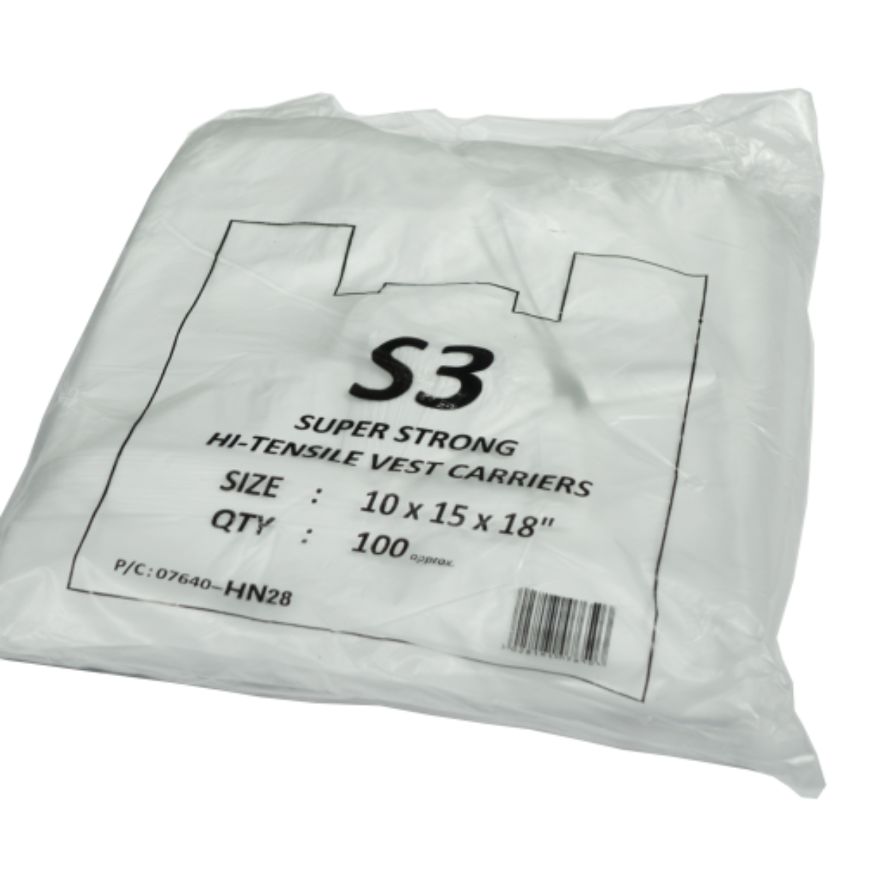 S3 WHITE CARRIER BAG (10X15X18) - 1000PCS