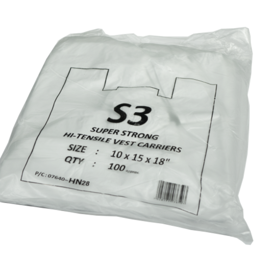 S3 WHITE CARRIER BAG (10X15X18) - 1000PCS