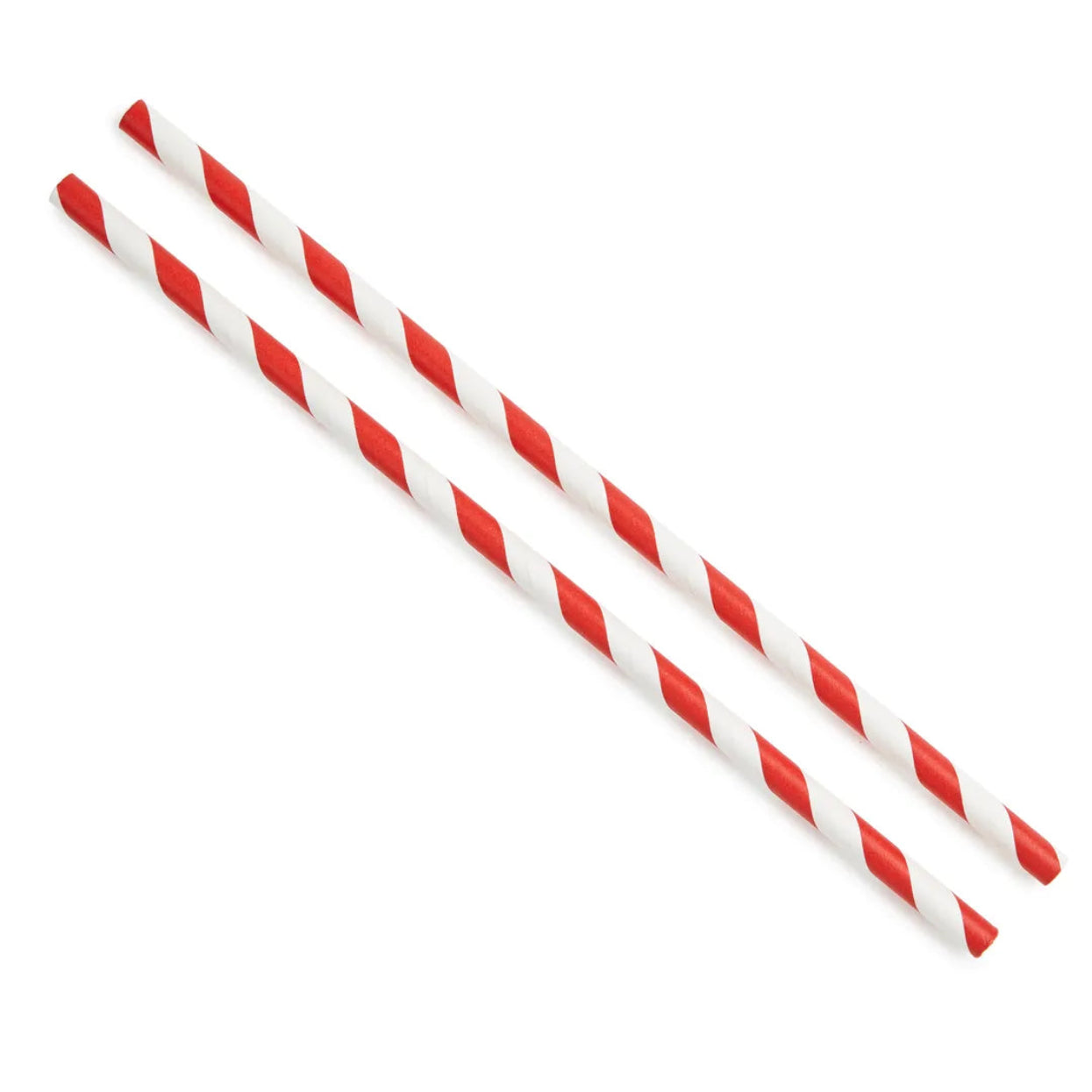 RED STRIPED PAPER DRINK STRAWS 6MM x 20CM - 250PCS