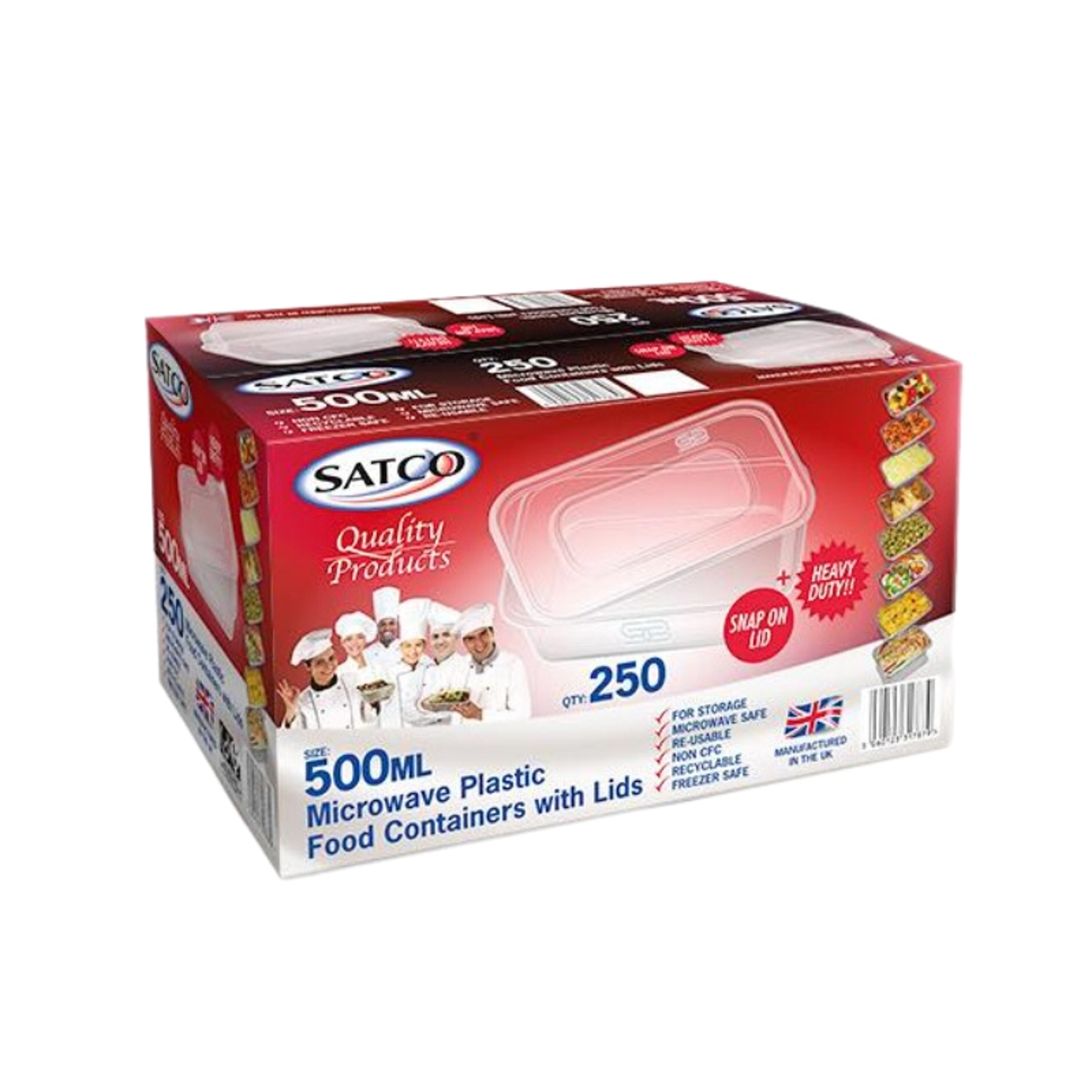 SATCO WITH LIDS 500ML - 250 PCS