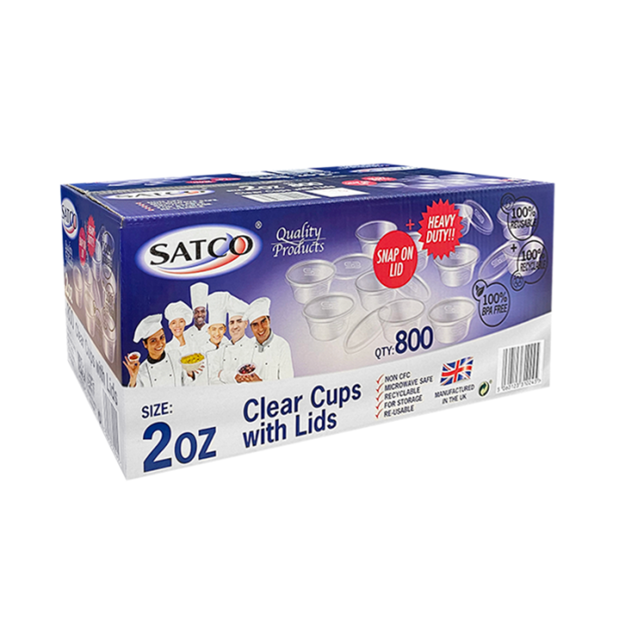 2OZ SATCO CLEAR CUPS &LID - 800PCS