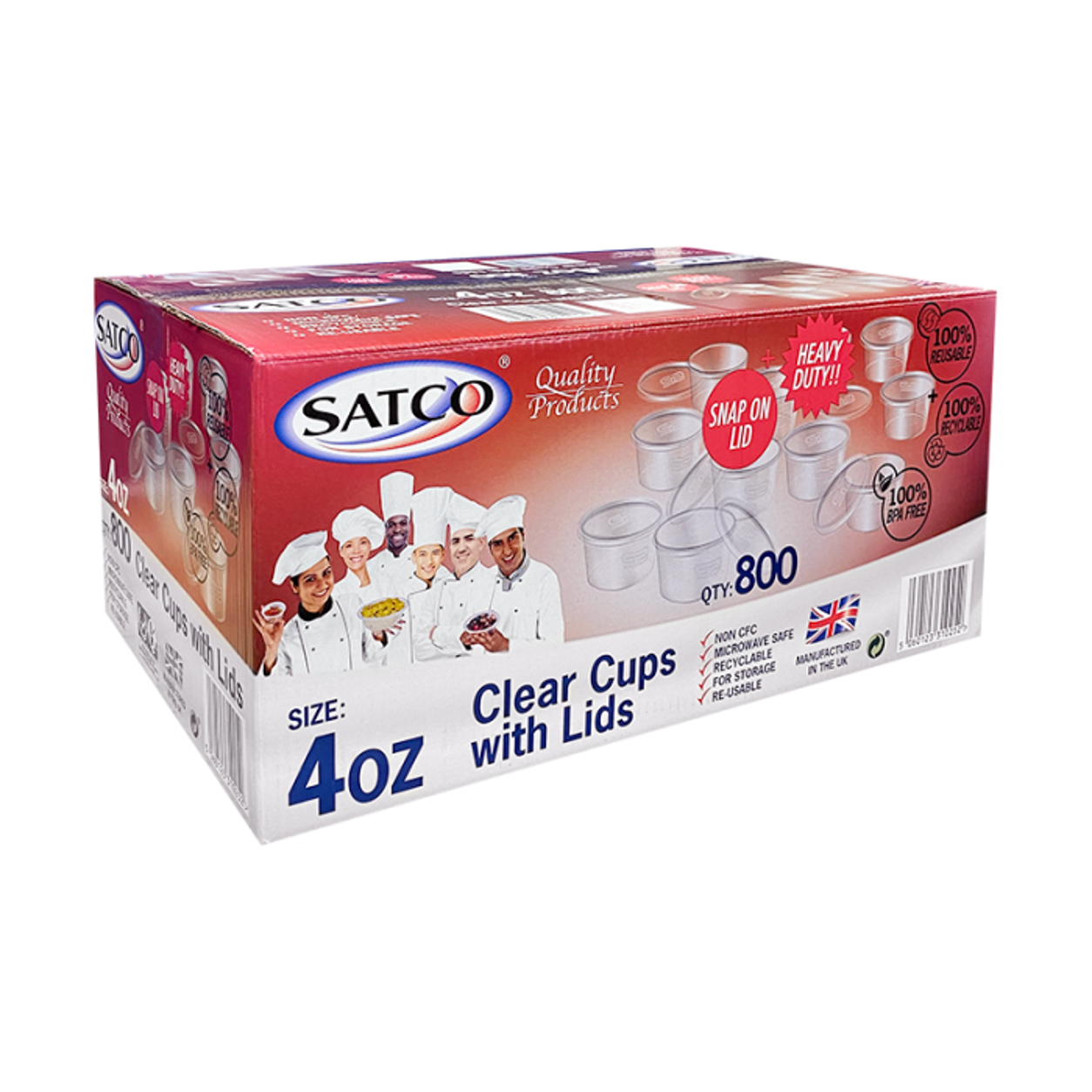4OZ SATCO CLEAR CUPS &LID - 1000PCS