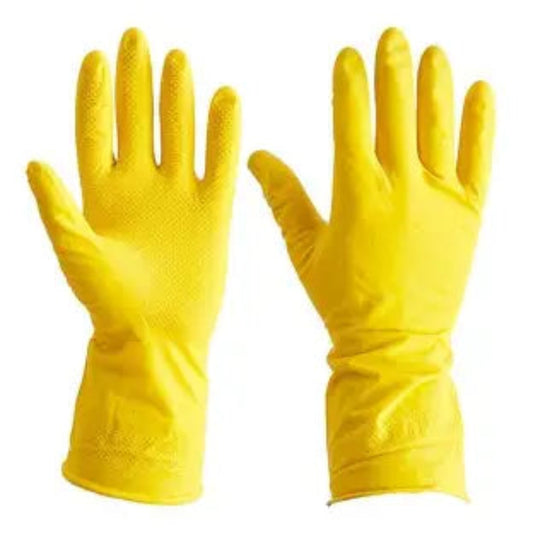 MEDIUM RUBBER GLOVES YELLOW - 1PC