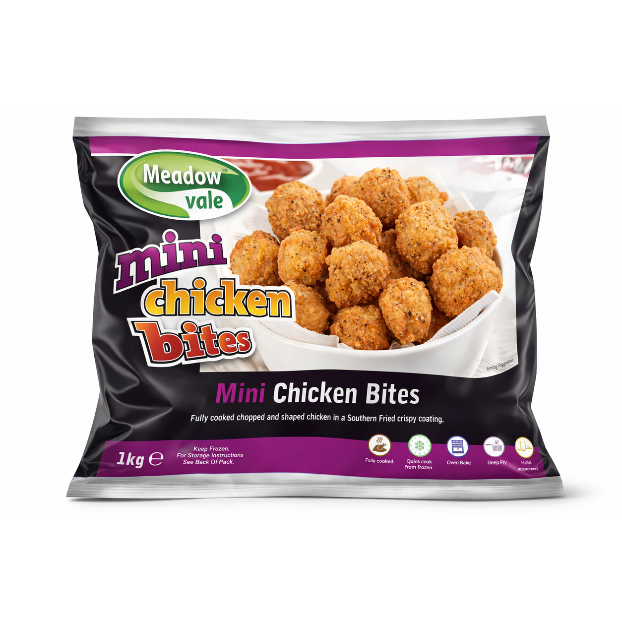 MEADOWVALE *SOUTHERN* FRIED* MINI CHICKEN BITES - 1KG /N