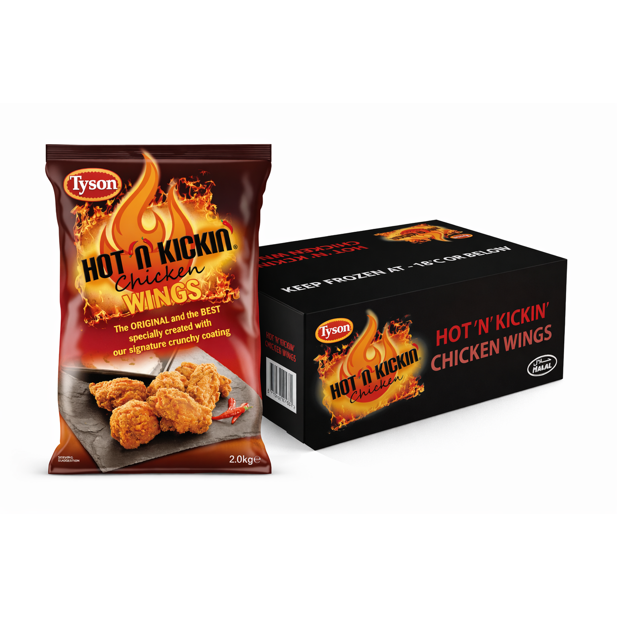 TYSON HOT 'N' KICKIN CHICKEN WINGS - 2.27KG