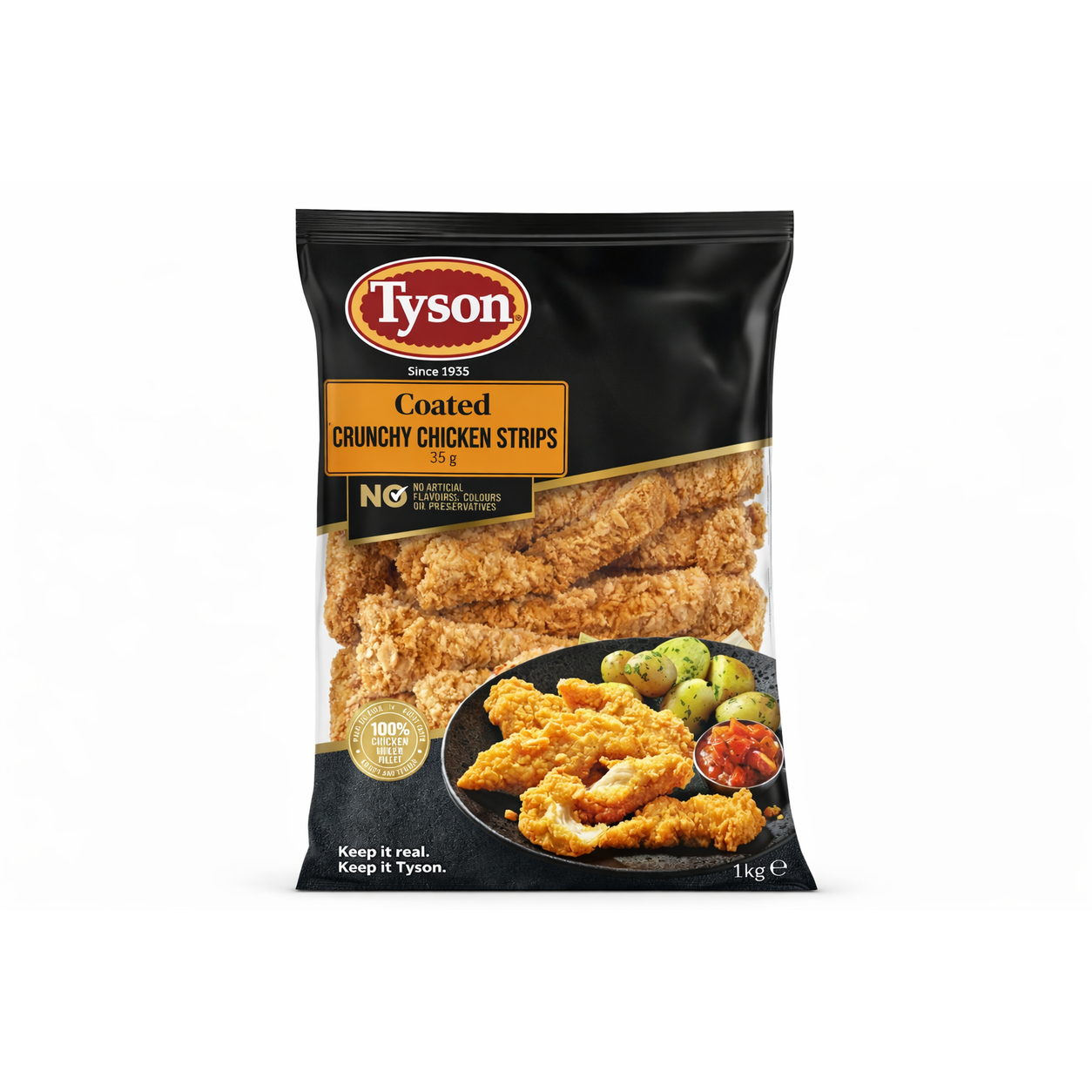 TYSON COATED CRUNCHY CHICKEN STRIPS - 5KG