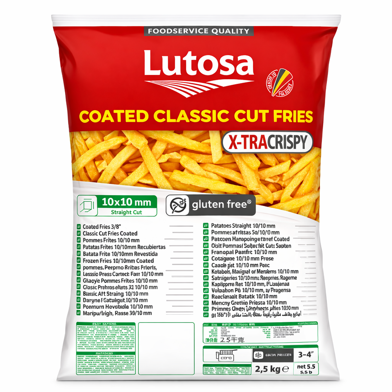 LUTOSA X-TRA CRISPY FRIES 3/8 - 4x2.5KG
