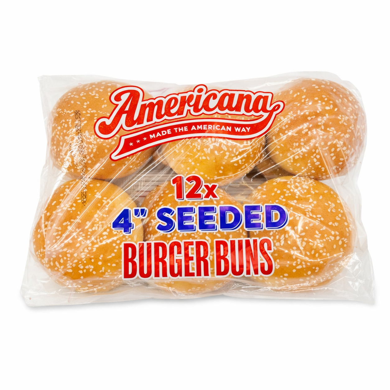 AMERICANA SEEDED BURGER BUN 4 - 8X6