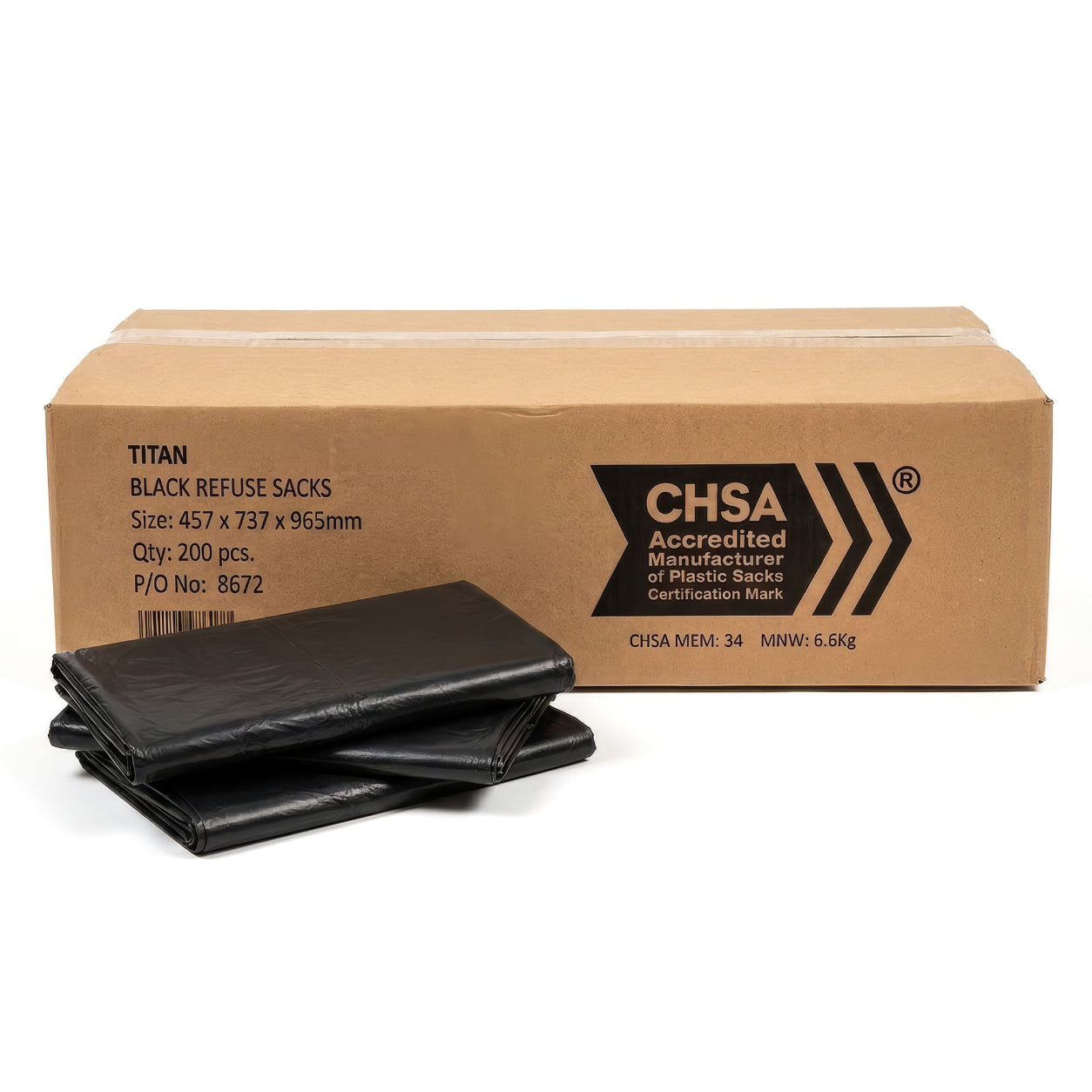 BLACK REFUSAL SACKS CHAMPION - 200PCS