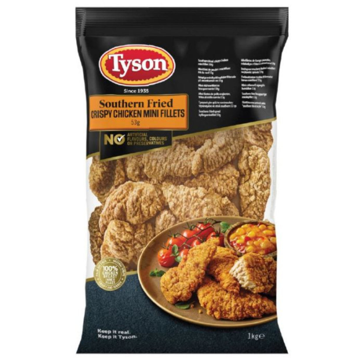 TYSON SOUTHERN FRIED CRISPY CHICKEN MINI FILLETS - 10KG